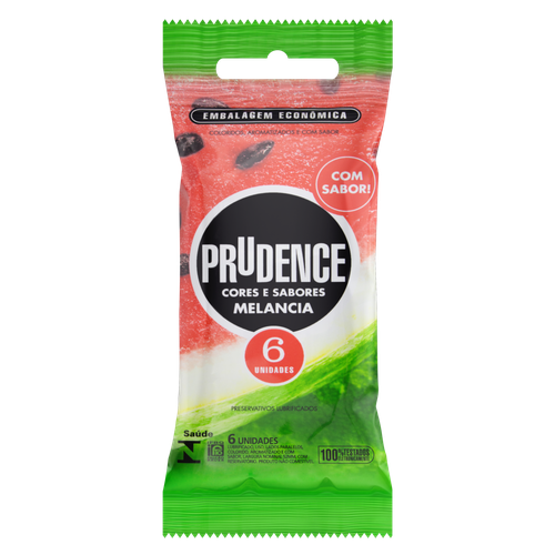 Prudence Preservativo Cores e Sabores Melancia com 6un
