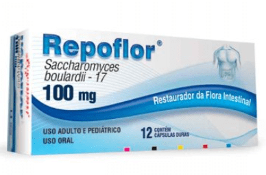 Repoflor Probiótico 100mg 12 Cápsulas