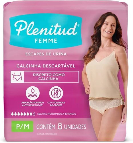 Plenitud Femme Roupa Íntima Descartável P/M 8UN