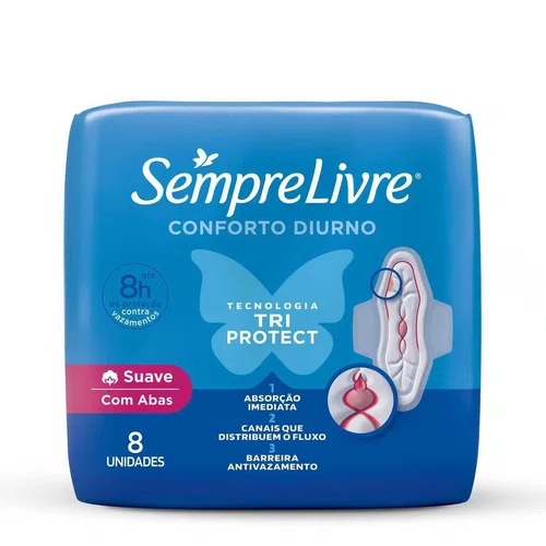 Sempre Livre Absorvente Adapt Plus Suave Com Abas 8un