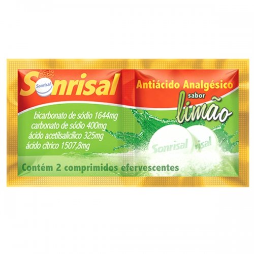Sonrisal Antiácido Analgésico Sabor Limão com 2 Comprimidos Efervescente