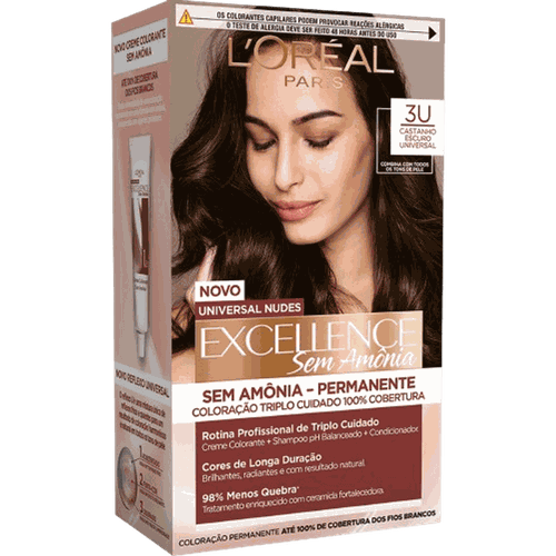 Imédia Coloração Excellence Sem Amônia Castanho Escuro Universal 3U