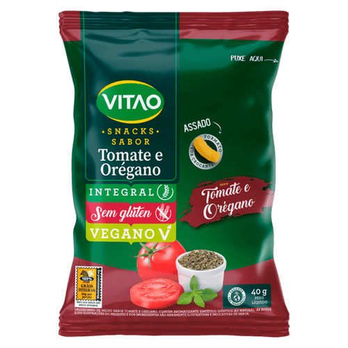 Vitao Snacks Integral Tomate e Orégano 40g