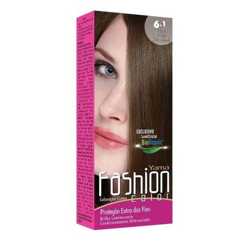 Yama Fashion Color Coloração Creme Louro Escuro Acinzentado 6.1