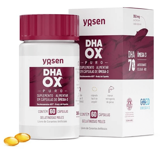Yosen Suplemento Alimentar Omega 3 DHAOX Puro 60 Capsulas